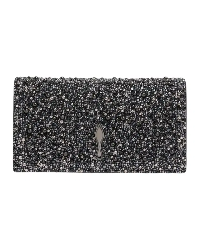 Christian Louboutin Bettina Bead-Encrusted Leather Clutch Bag