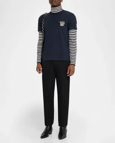 Valentino Garavani Men's Jersey Embroidered Moonogram T-Shirt | Thumbnail 2