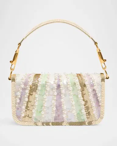 Valentino Garavani Loco Sequin-Embroidered Moire Top-Handle Bag | Thumbnail 3 Valentino Garavani Loco Sequin-Embroidered Moire Top-Handle Bag | Thumbnail 3