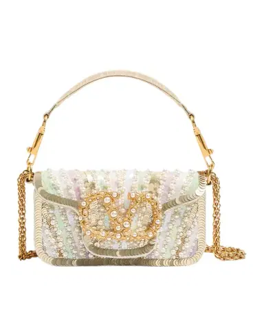 Valentino Garavani Loco Sequin-Embroidered Moire Top-Handle Bag | Thumbnail 1 Valentino Garavani Loco Sequin-Embroidered Moire Top-Handle Bag | Thumbnail 1