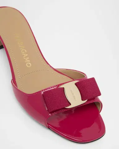 Ferragamo Vanilla Patent Leather Bow Mules | Thumbnail 3 Ferragamo Vanilla Patent Leather Bow Mules | Thumbnail 3