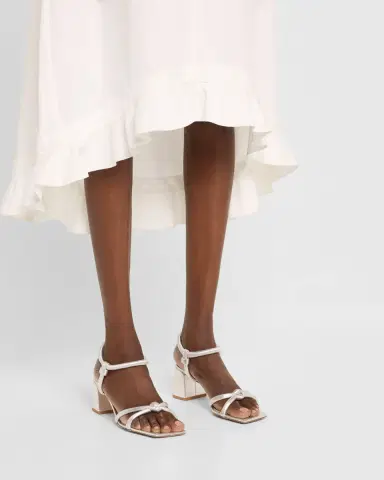 Gianvito Rossi Leather Knot Ankle-Strap Sandals | Thumbnail 2