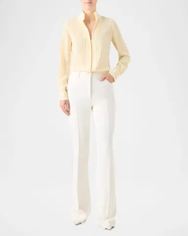 Akris Striped Silk Crepe Button-Down Shirt | Thumbnail 2