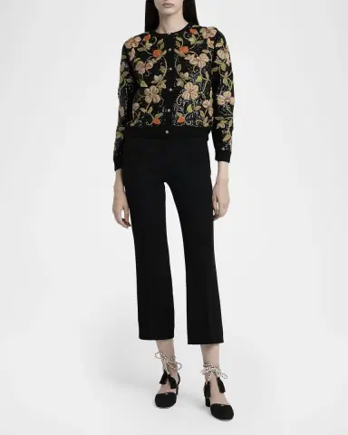 Valentino Garavani Sequined Floral Embroidered Crewneck Cardigan | Thumbnail 2