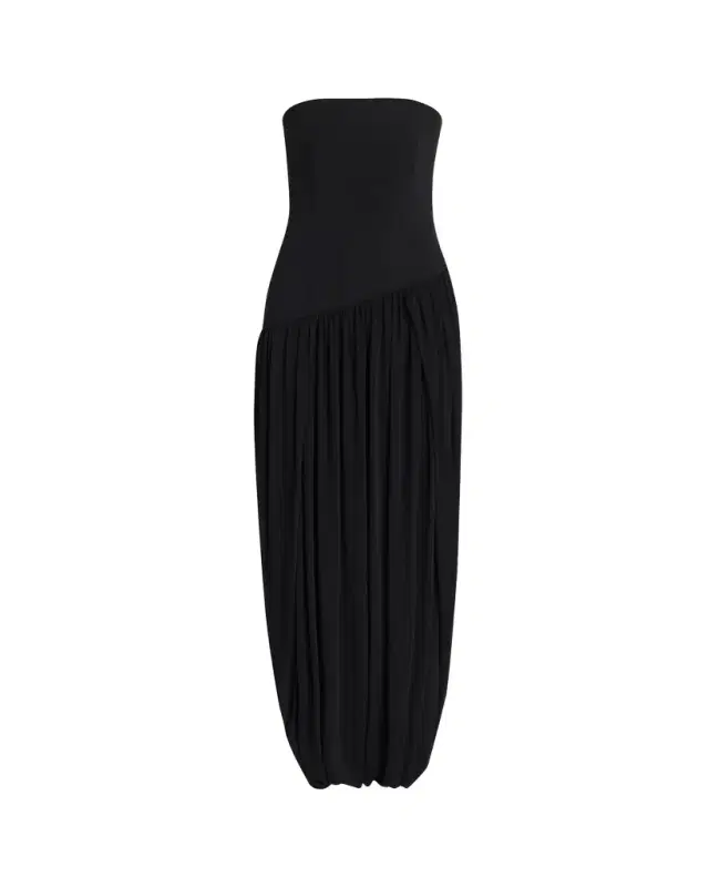 Ferragamo Strapless Drop-Waist Bubble Evening Gown