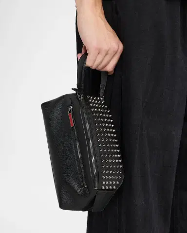 Christian Louboutin Men's Funky Leather Empire Spikes Travel Pouch | Thumbnail 2 Christian Louboutin Men's Funky Leather Empire Spikes Travel Pouch | Thumbnail 2