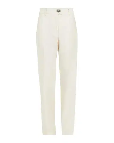 FERRAGAMO Cotton-Silk Canvas Turn Lock Straight-Leg Pants | Thumbnail 1