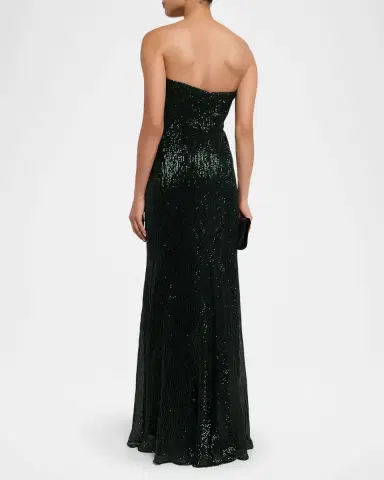 BADGLEY MISCHKA Strapless Bow-Front Sequin Gown | Thumbnail 3 BADGLEY MISCHKA Strapless Bow-Front Sequin Gown | Thumbnail 3