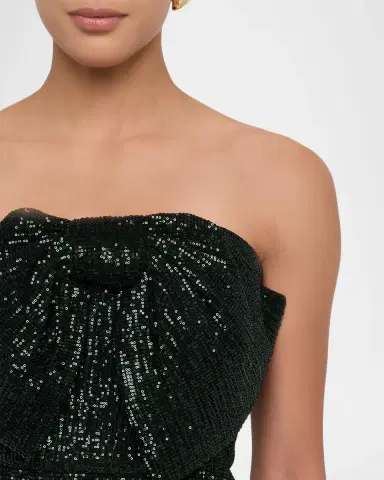 BADGLEY MISCHKA Strapless Bow-Front Sequin Gown | Thumbnail 5 BADGLEY MISCHKA Strapless Bow-Front Sequin Gown | Thumbnail 5