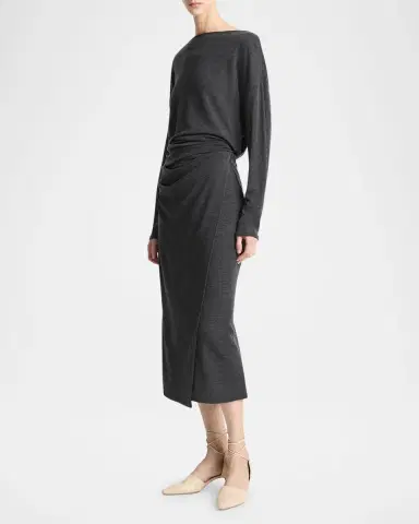 Vince Draped Midi Skirt | Thumbnail 2