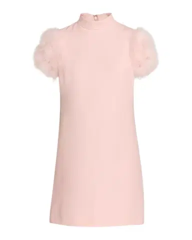 Valentino Garavani Feather-Sleeve Mock-Neck Mini Dress | Thumbnail 1 Valentino Garavani Feather-Sleeve Mock-Neck Mini Dress | Thumbnail 1