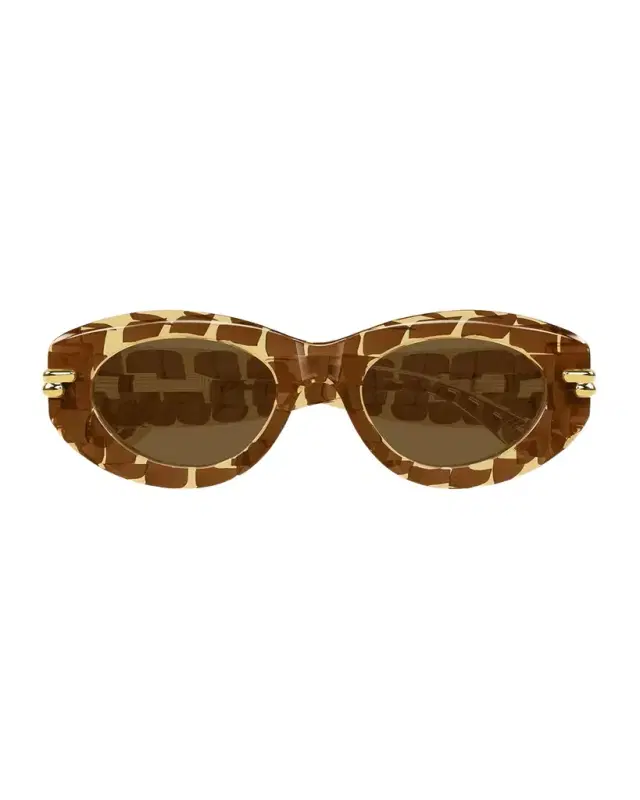 Bottega Veneta Ribbon 55mm Acetate Oval Sunglasses