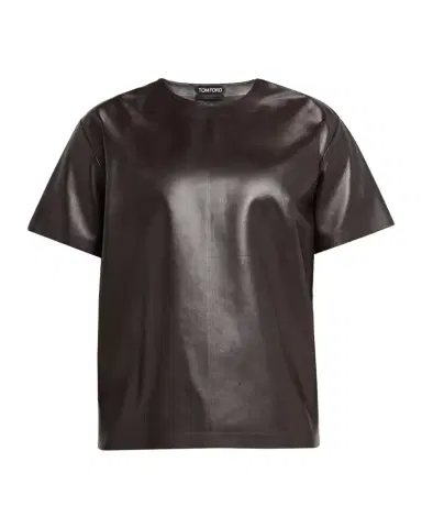 Tom Ford Men's Napa Leather Short-Sleeve Shirt | Thumbnail 1 Tom Ford Men's Napa Leather Short-Sleeve Shirt | Thumbnail 1