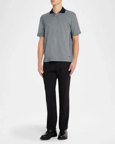 Emporio Armani Men's Melange Short-Sleeve Polo Shirt | Thumbnail 2 Emporio Armani Men's Melange Short-Sleeve Polo Shirt | Thumbnail 2