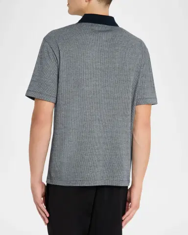 Emporio Armani Men's Melange Short-Sleeve Polo Shirt | Thumbnail 3 Emporio Armani Men's Melange Short-Sleeve Polo Shirt | Thumbnail 3