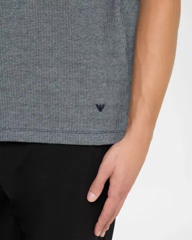 Emporio Armani Men's Melange Short-Sleeve Polo Shirt | Thumbnail 5 Emporio Armani Men's Melange Short-Sleeve Polo Shirt | Thumbnail 5