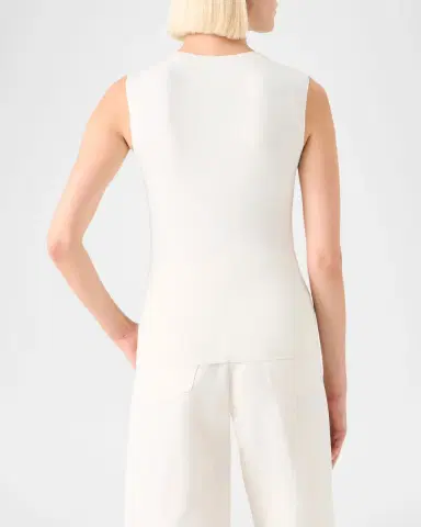 Akris Sleeveless Fitted Silk Knit Top | Thumbnail 3 Akris Sleeveless Fitted Silk Knit Top | Thumbnail 3