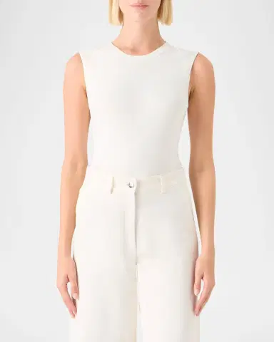 Akris Sleeveless Fitted Silk Knit Top | Thumbnail 4 Akris Sleeveless Fitted Silk Knit Top | Thumbnail 4