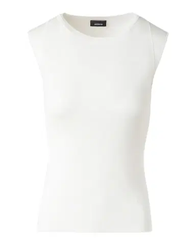 Akris Sleeveless Fitted Silk Knit Top | Thumbnail 1 Akris Sleeveless Fitted Silk Knit Top | Thumbnail 1
