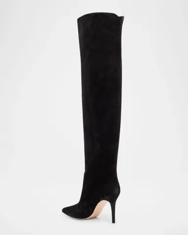 Gianvito Rossi Hansen Suede Pointed-Toe Knee Boots | Thumbnail 4