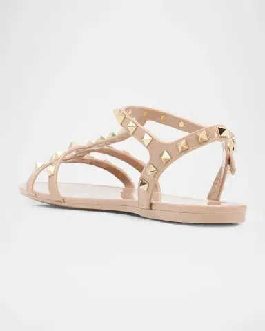 Valentino Garavani Rockstud Jelly Flat Gladiator Sandals | Thumbnail 3 Valentino Garavani Rockstud Jelly Flat Gladiator Sandals | Thumbnail 3