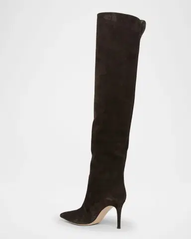 Gianvito Rossi Hansen Suede Pointed-Toe Knee Boots | Thumbnail 4