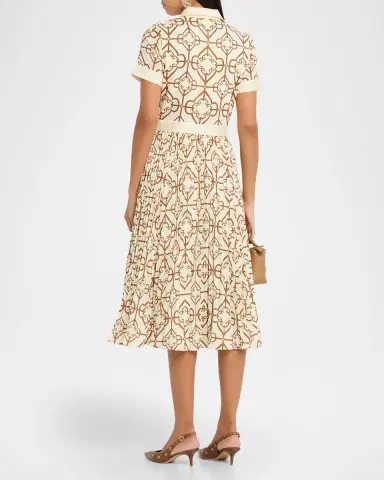 Mestiza New York Billie Pleated Tile-Print Midi Shirtdress | Thumbnail 3