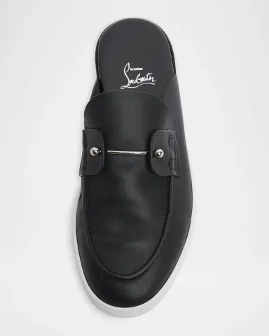 Christian Louboutin Men's Chanme Leather Slides | Thumbnail 4