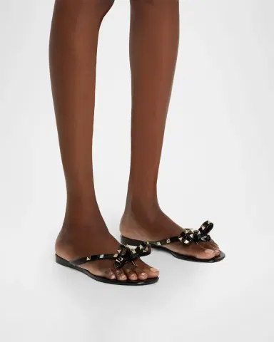 Valentino Garavani Rockstud PVC Flat Thong Sandals | Thumbnail 2 Valentino Garavani Rockstud PVC Flat Thong Sandals | Thumbnail 2