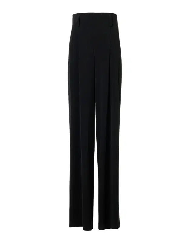 Akris punto Florina High-Rise Pleated Crepe Wide-Leg Pants