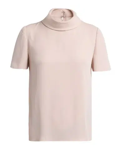 Valentino Garavani Mock-Neck Short-Sleeve Silk Top | Thumbnail 1 Valentino Garavani Mock-Neck Short-Sleeve Silk Top | Thumbnail 1