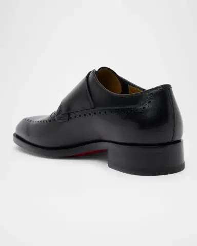 Christian Louboutin Men's Sartok Leather Double-Monk Strap Loafers | Thumbnail 2 Christian Louboutin Men's Sartok Leather Double-Monk Strap Loafers | Thumbnail 2