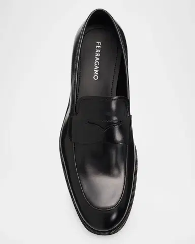 Ferragamo Men's Touring Originali Leather Penny Loafers | Thumbnail 6 Ferragamo Men's Touring Originali Leather Penny Loafers | Thumbnail 6
