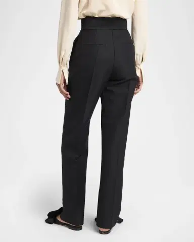 Valentino Garavani Bow High-Rise Cashmere Straight-Leg Pants | Thumbnail 2