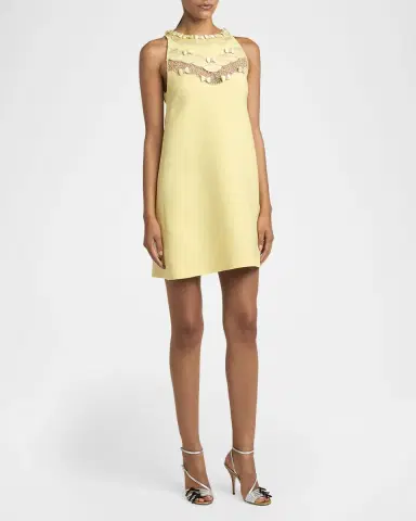 Valentino Garavani Sleeveless Embroidered Mini Shift Dress | Thumbnail 4 Valentino Garavani Sleeveless Embroidered Mini Shift Dress | Thumbnail 4