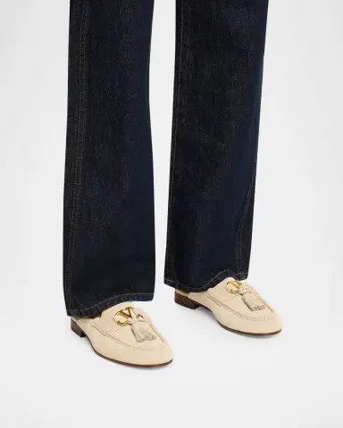 Valentino Garavani VLogo Signature Suede Loafer Mules | Thumbnail 2