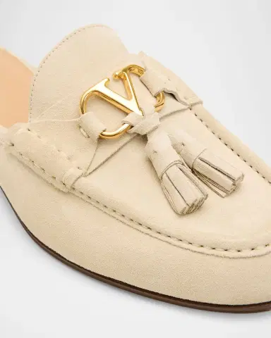 Valentino Garavani VLogo Signature Suede Loafer Mules | Thumbnail 5