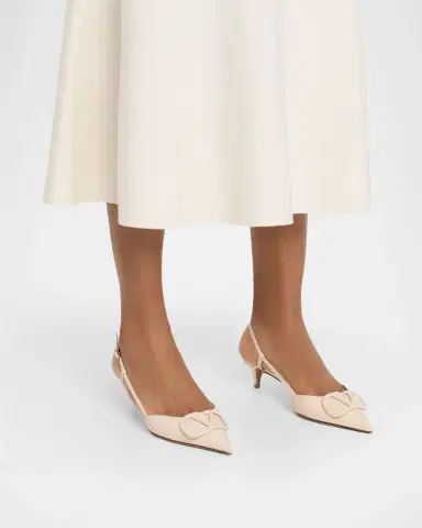 Valentino Garavani 40mm VLogo Patent Leather Slingback Pumps | Thumbnail 2