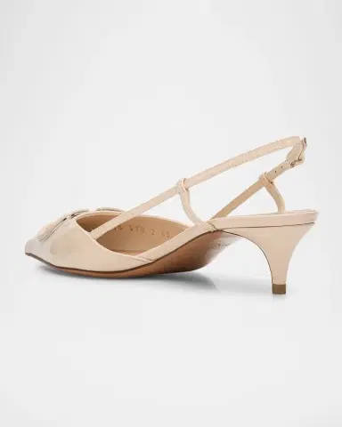 Valentino Garavani 40mm VLogo Patent Leather Slingback Pumps | Thumbnail 4
