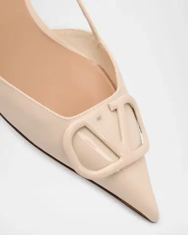 Valentino Garavani 40mm VLogo Patent Leather Slingback Pumps | Thumbnail 5