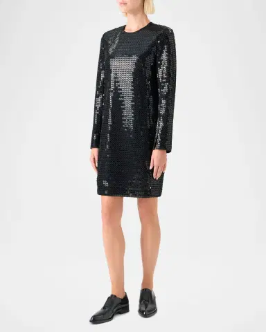 Akris Corded Sequin Short Cocktail Dress | Thumbnail 4 Akris Corded Sequin Short Cocktail Dress | Thumbnail 4