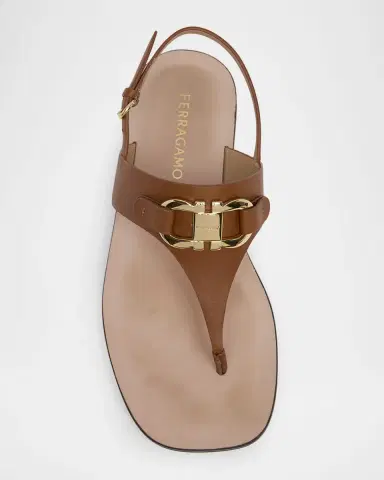 Ferragamo Siriana Gancio Leather Thong Sandals | Thumbnail 4 Ferragamo Siriana Gancio Leather Thong Sandals | Thumbnail 4