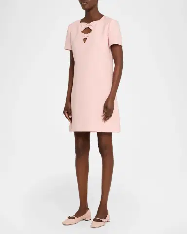 Valentino Garavani Bow Cutout Short-Sleeve Mini Dress | Thumbnail 4