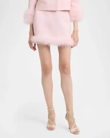 Valentino Garavani Feather-Trim Crepe Couture Mini Skirt | Thumbnail 4 Valentino Garavani Feather-Trim Crepe Couture Mini Skirt | Thumbnail 4