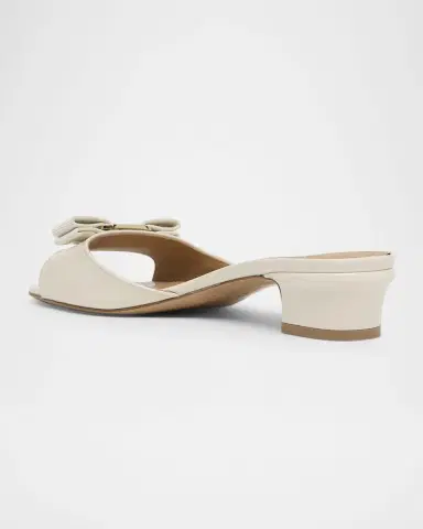 Ferragamo Vanilla Patent Leather Bow Mules | Thumbnail 2 Ferragamo Vanilla Patent Leather Bow Mules | Thumbnail 2