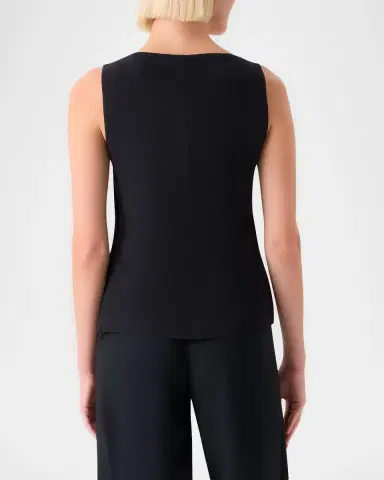 Akris Scoop-Neck Silk Georgette Tank Top | Thumbnail 3 Akris Scoop-Neck Silk Georgette Tank Top | Thumbnail 3