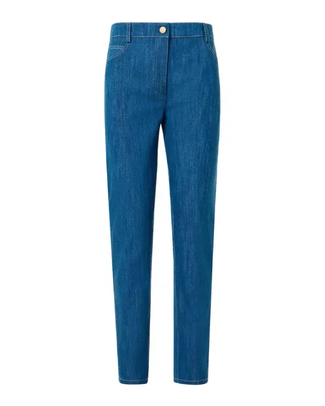 Akris punto Maru Straight-Leg Stretch Denim Pants