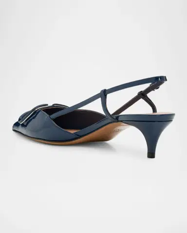 Valentino Garavani 40mm VLogo Patent Leather Slingback Pumps | Thumbnail 4 Valentino Garavani 40mm VLogo Patent Leather Slingback Pumps | Thumbnail 4