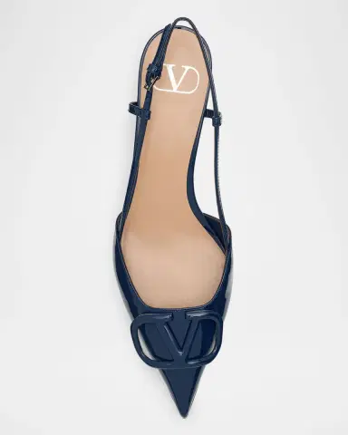 Valentino Garavani 40mm VLogo Patent Leather Slingback Pumps | Thumbnail 6 Valentino Garavani 40mm VLogo Patent Leather Slingback Pumps | Thumbnail 6