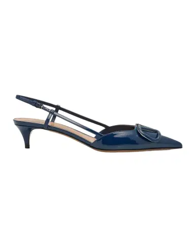 Valentino Garavani 40mm VLogo Patent Leather Slingback Pumps | Thumbnail 1 Valentino Garavani 40mm VLogo Patent Leather Slingback Pumps | Thumbnail 1